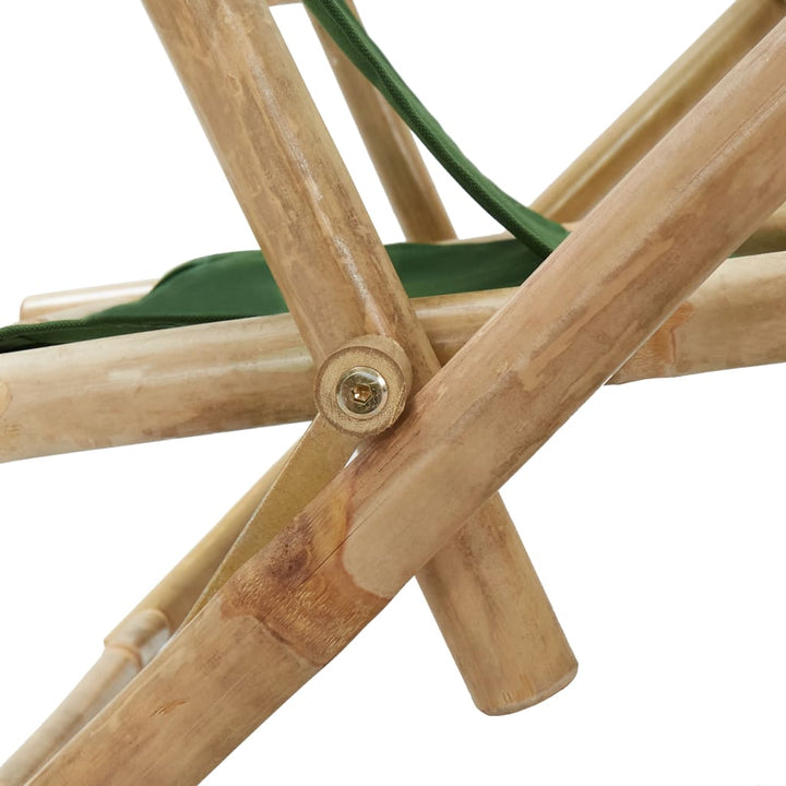 Relaxstoel verstelbaar bamboe en stof groen
