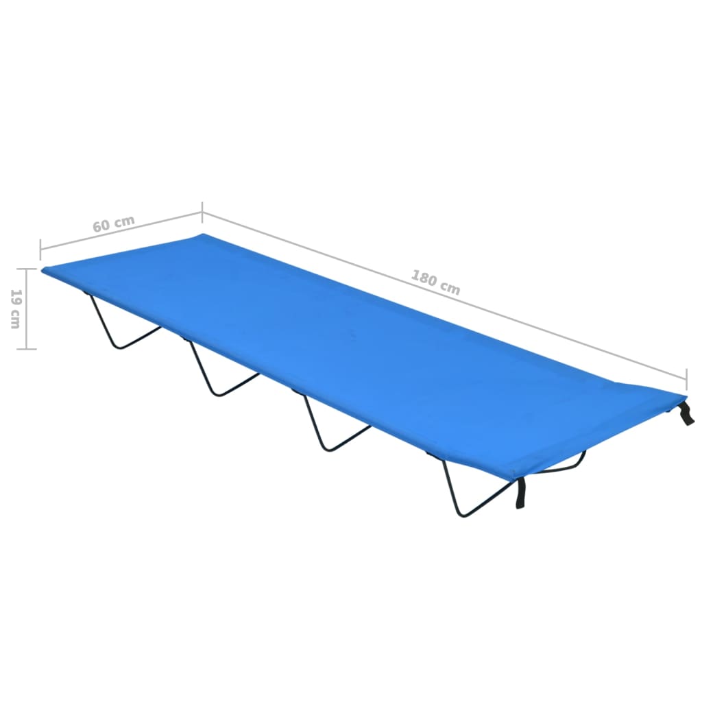 Campingbed 180x60x19 cm oxford stof en staal blauw