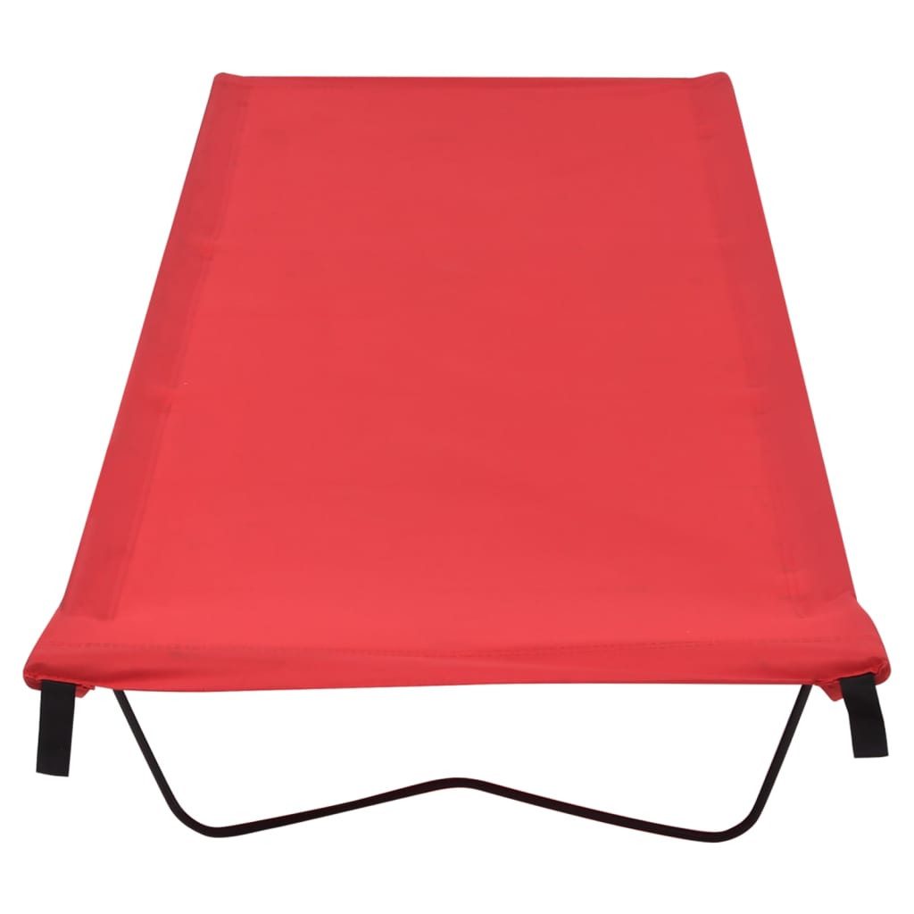 Campingbed 180x60x19 cm oxford stof en staal rood