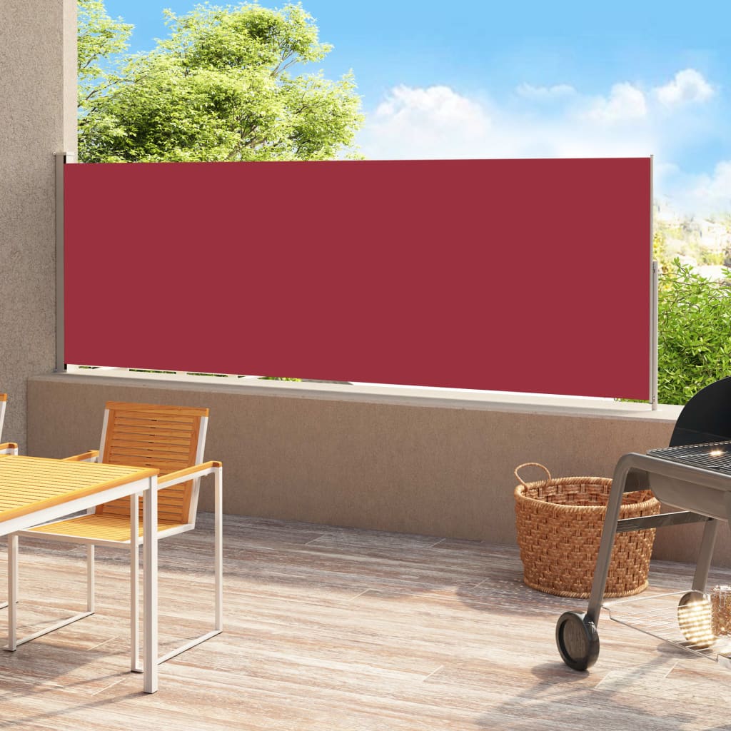 Tuinscherm uittrekbaar 180x500 cm rood