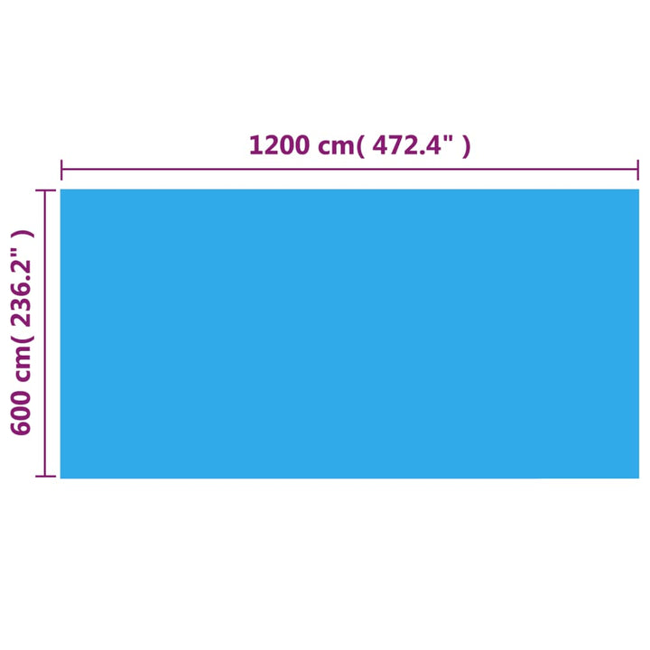 Zwembadhoes rechthoekig 1200x600 cm PE blauw