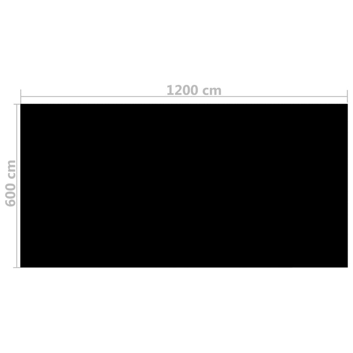 Zwembadhoes rechthoekig 1200x600 cm PE zwart