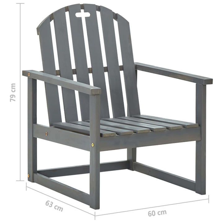 Tuinstoelen 2 st massief acaciahout grijs