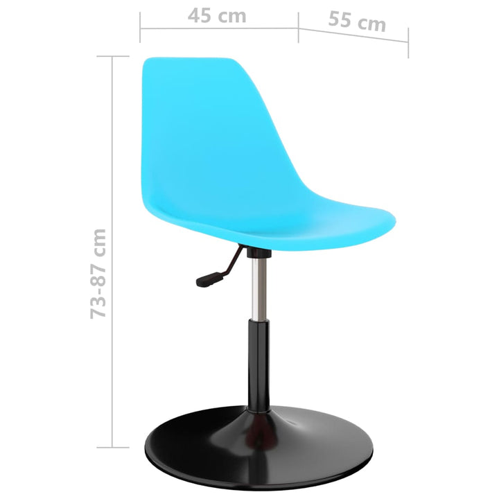 Eetkamerstoelen draaibaar 2 st PP blauw