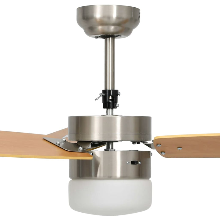 Plafondventilator met lamp afstandsbediening 108 cm lichtbruin