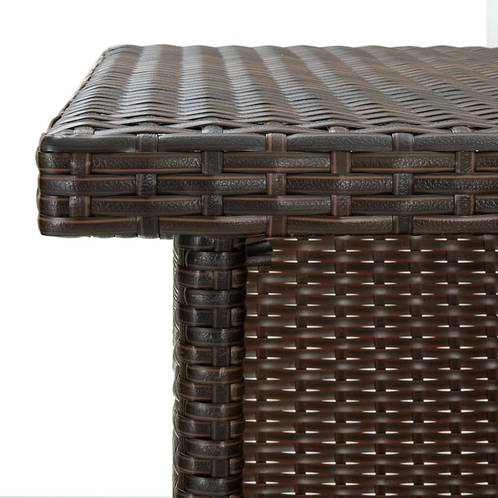 Hoekbartafel 100x50x105 cm poly rattan bruin