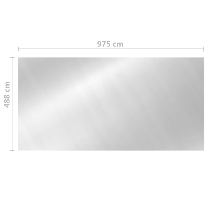 Zwembadhoes 975x488 cm PE zilverkleurig