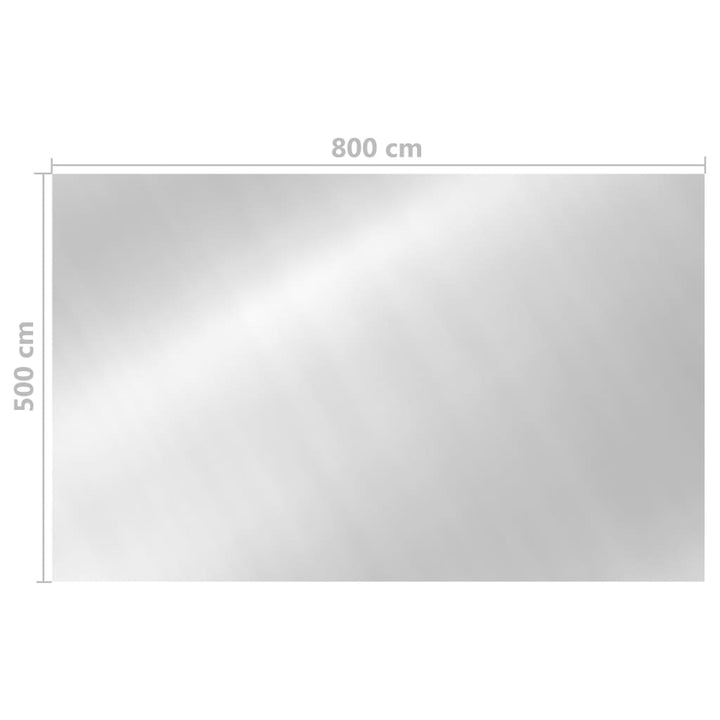Zwembadhoes rechthoekig 800x500 cm PE zilverkleurig