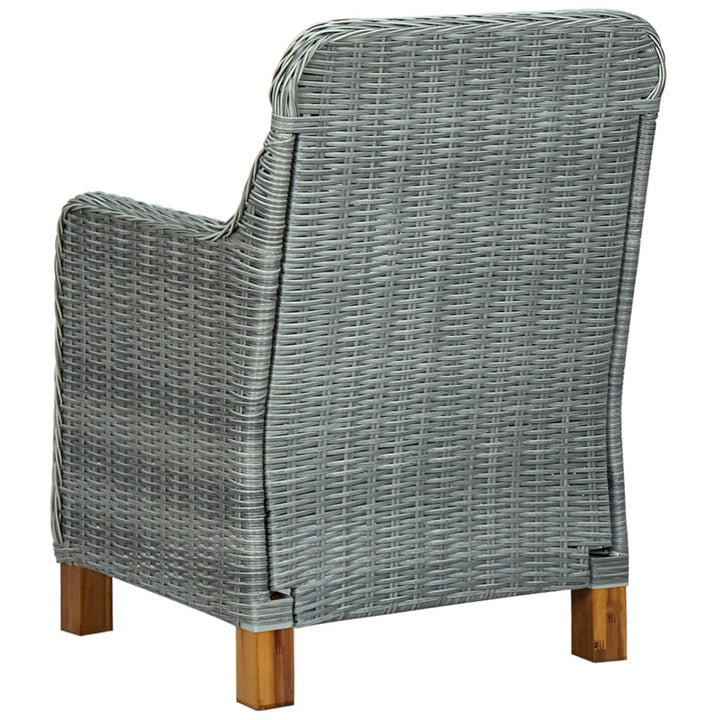 Tuinstoelen 2 st met kussens poly rattan lichtgrijs