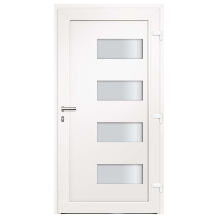 Voordeur 100x210 cm aluminium en PVC wit