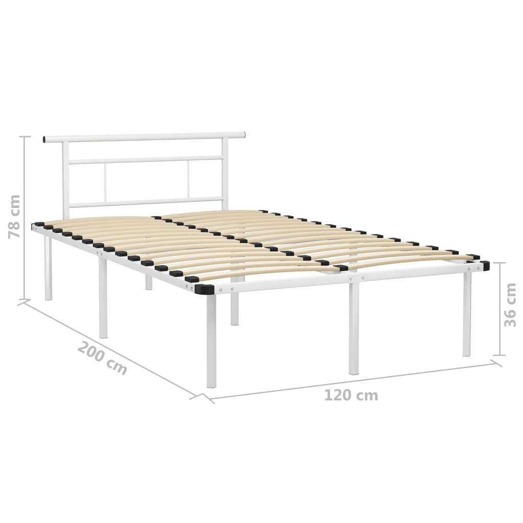 Bedframe metaal wit 120x200 cm