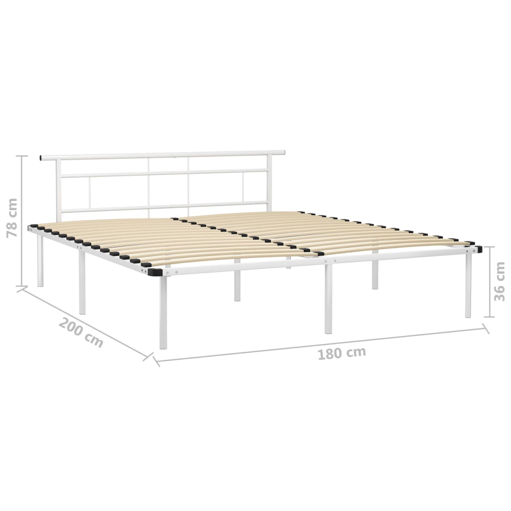 Bedframe metaal wit 180x200 cm