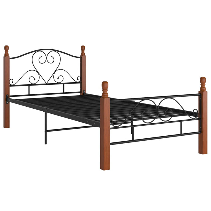 Bedframe metaal zwart 90x200 cm