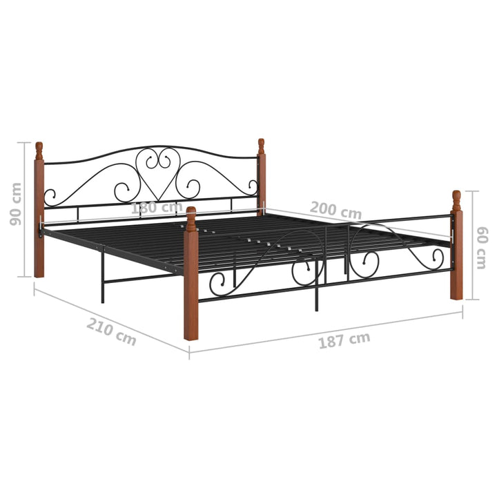 Bedframe metaal zwart 180x200 cm