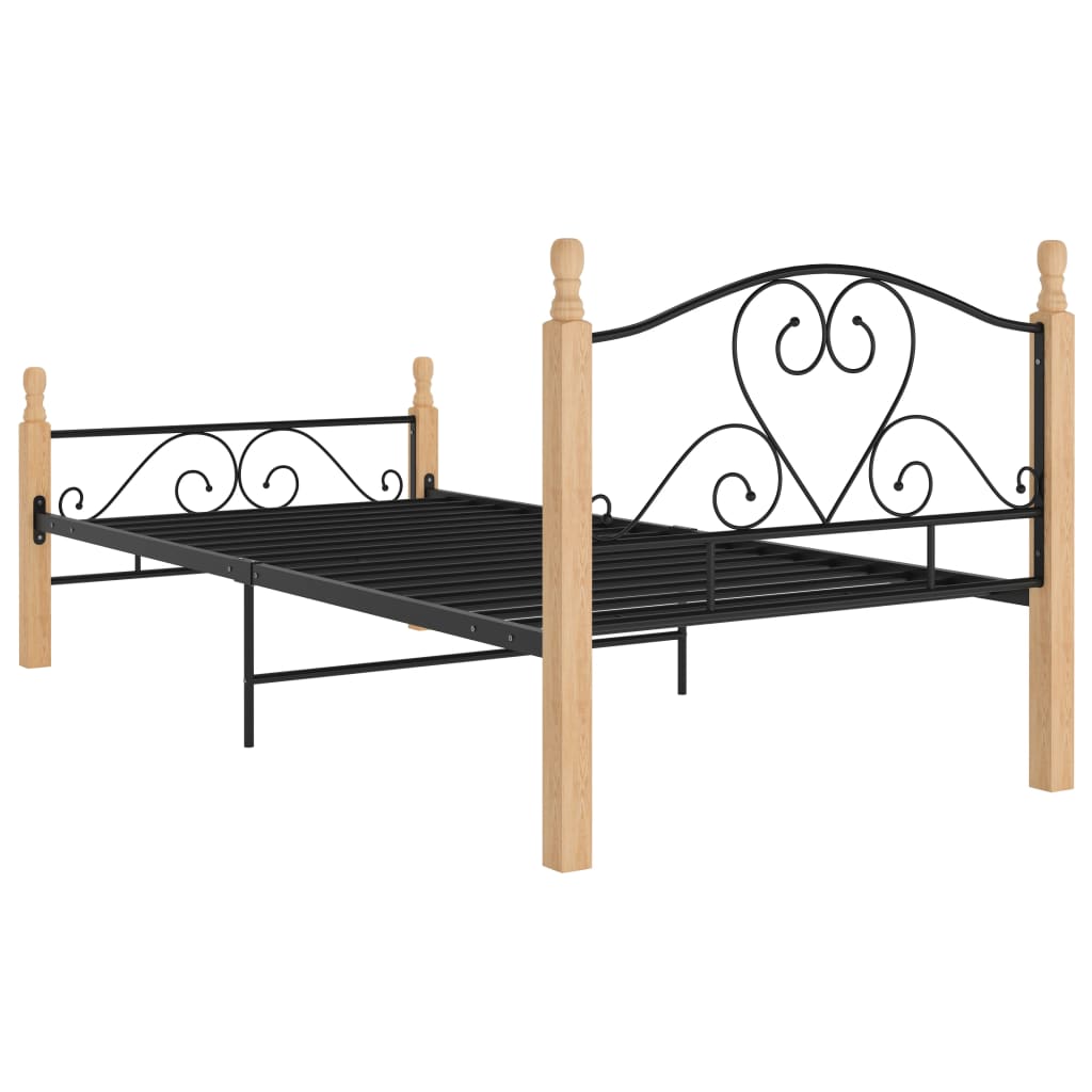 Bedframe metaal zwart 90x200 cm