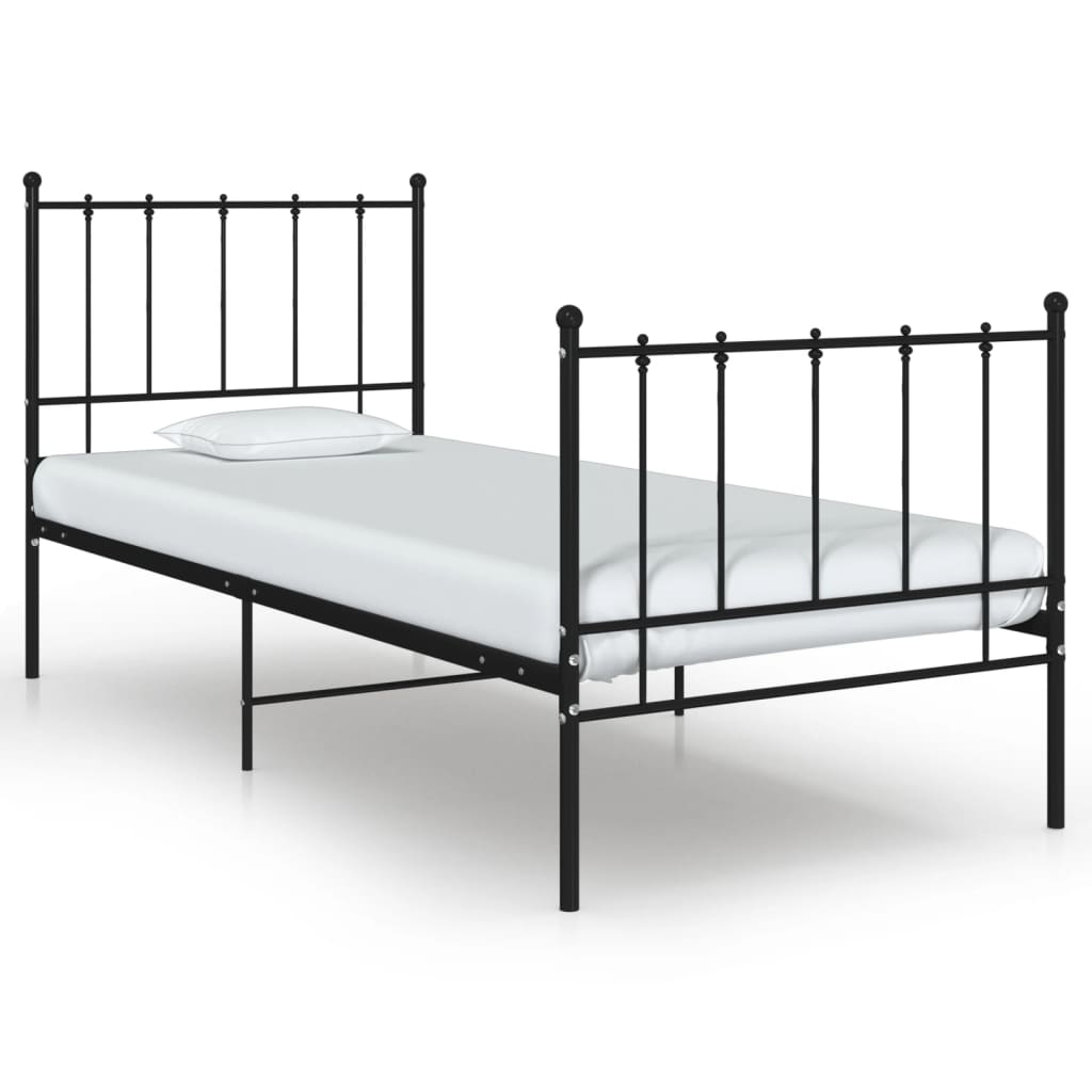 Bedframe metaal zwart 100x200 cm