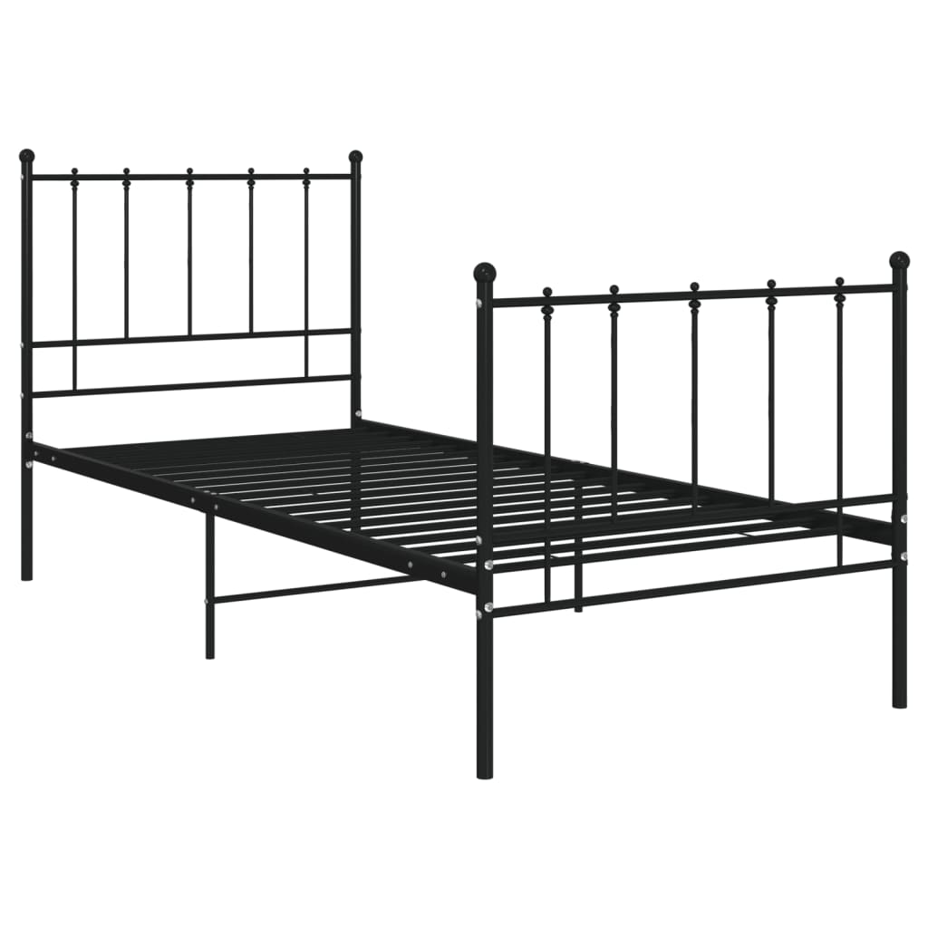 Bedframe metaal zwart 100x200 cm