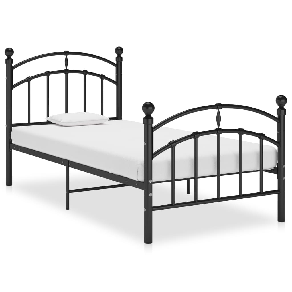 Bedframe metaal zwart 100x200 cm