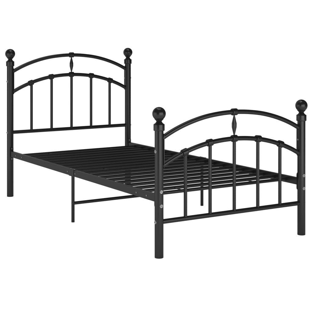 Bedframe metaal zwart 100x200 cm