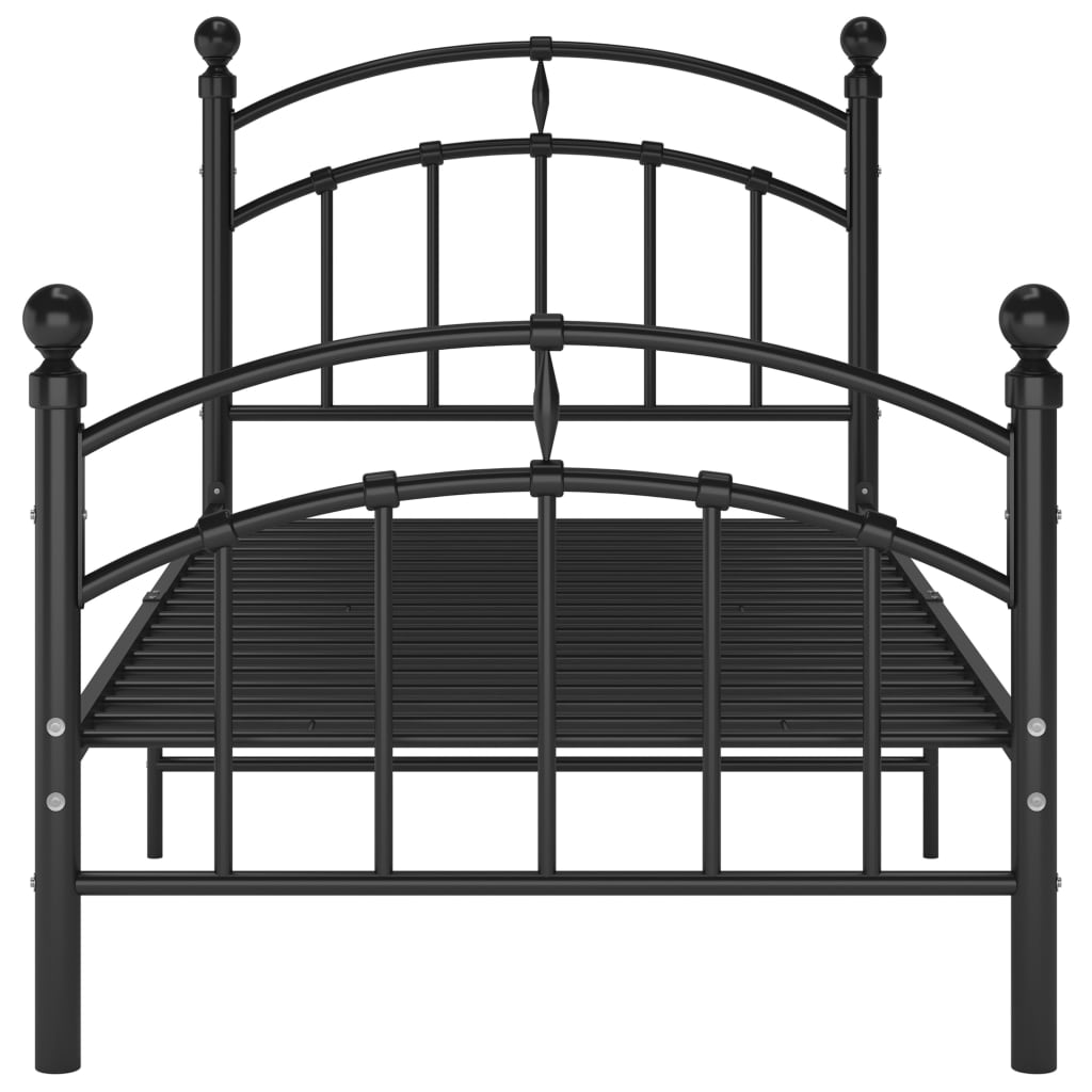 Bedframe metaal zwart 100x200 cm