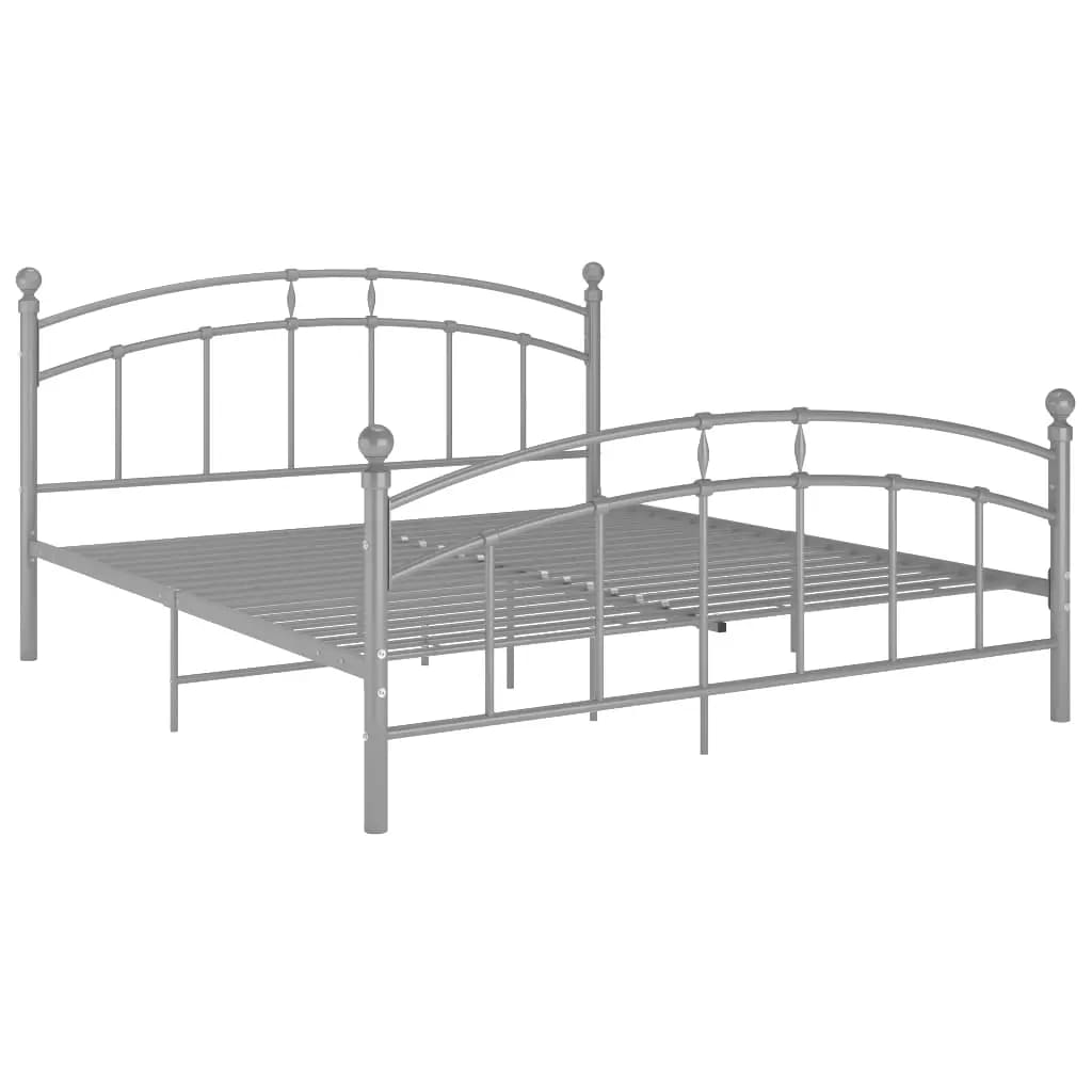 Bedframe metaal grijs 200x200 cm