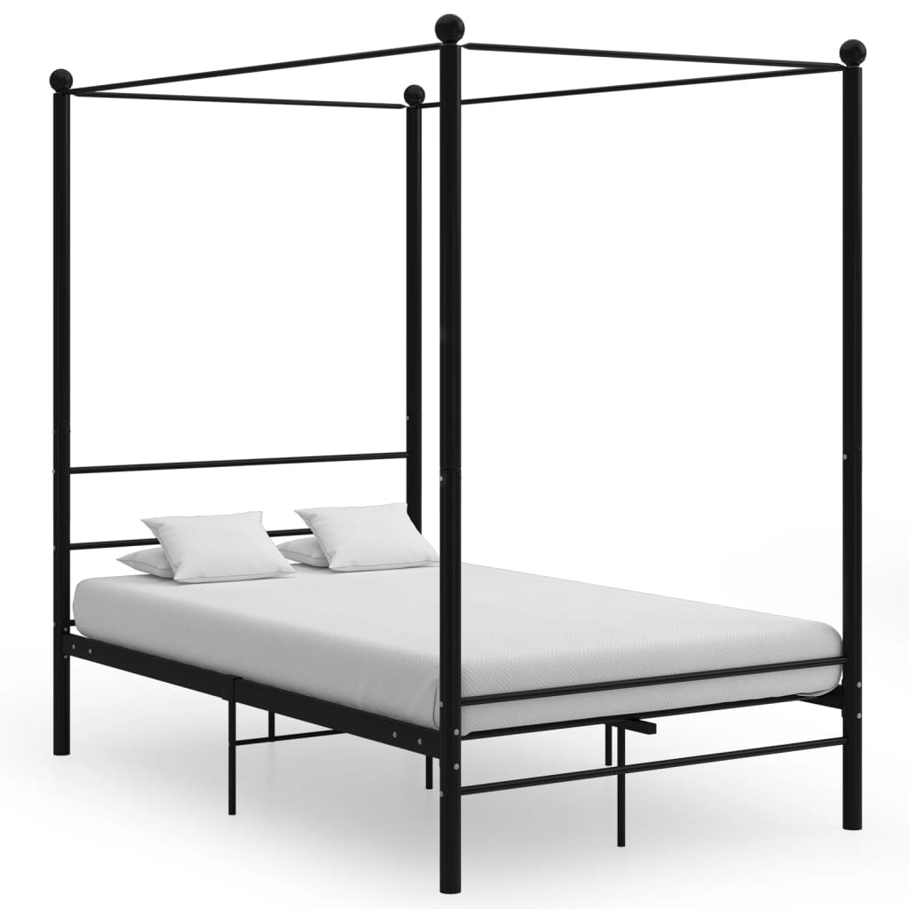 Hemelbedframe metaal zwart 120x200 cm