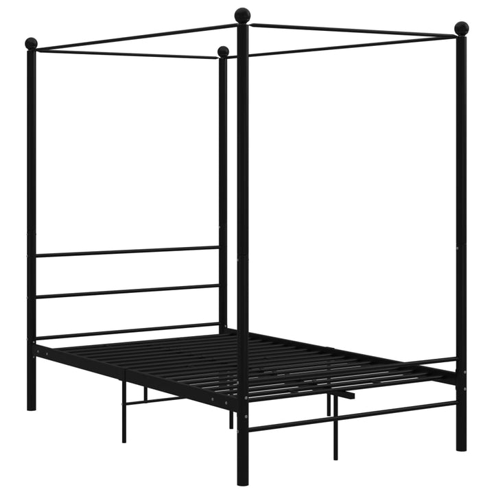 Hemelbedframe metaal zwart 120x200 cm