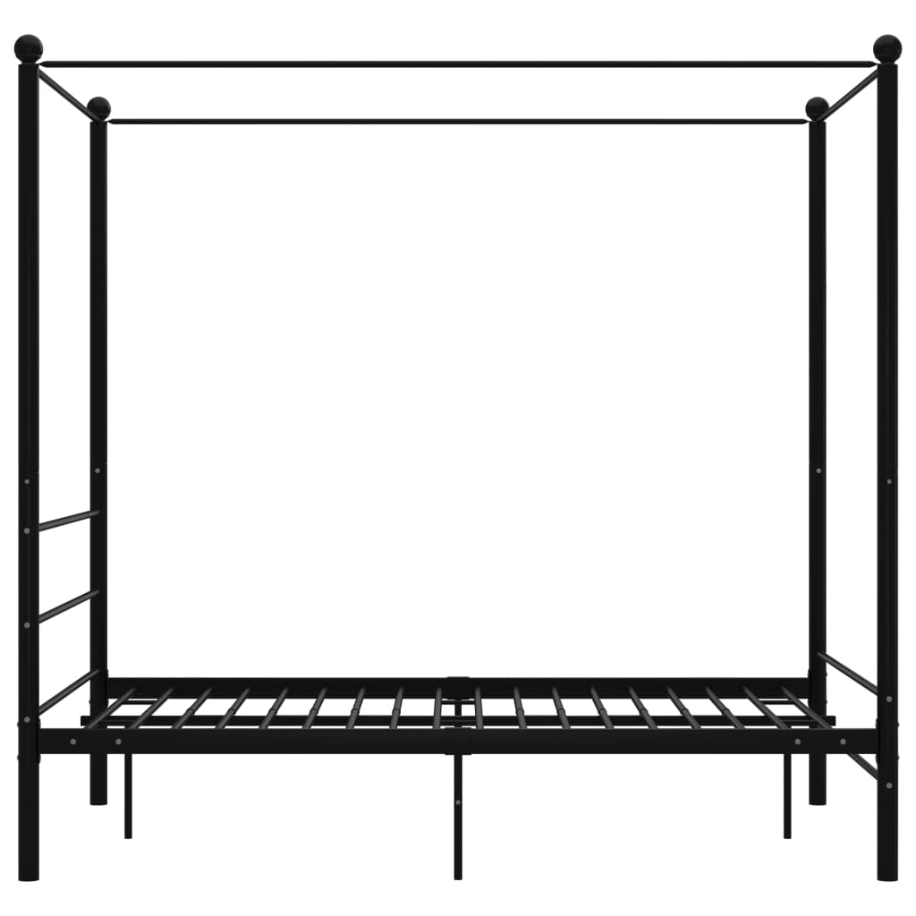 Hemelbedframe metaal zwart 120x200 cm