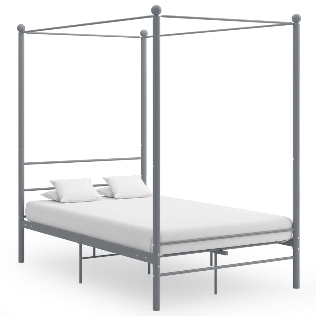 Hemelbedframe metaal grijs 120x200 cm