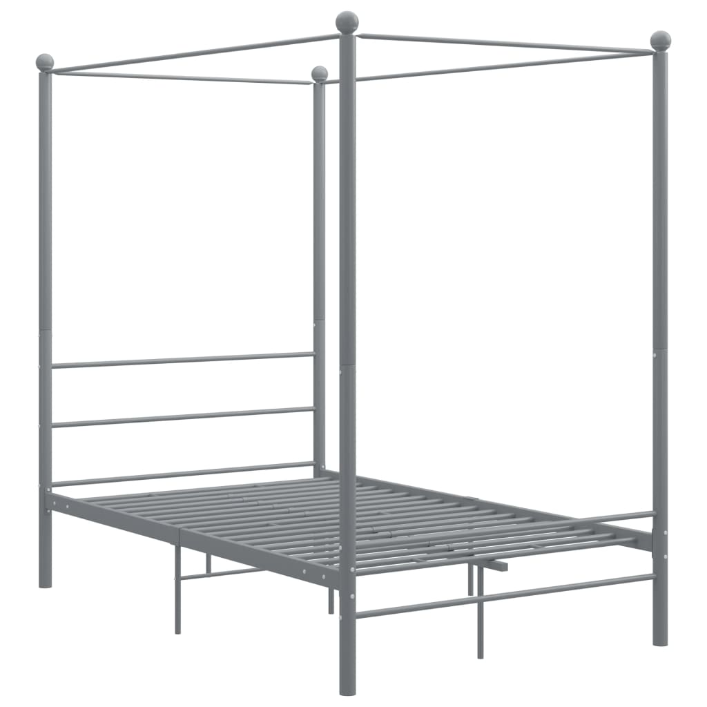 Hemelbedframe metaal grijs 120x200 cm