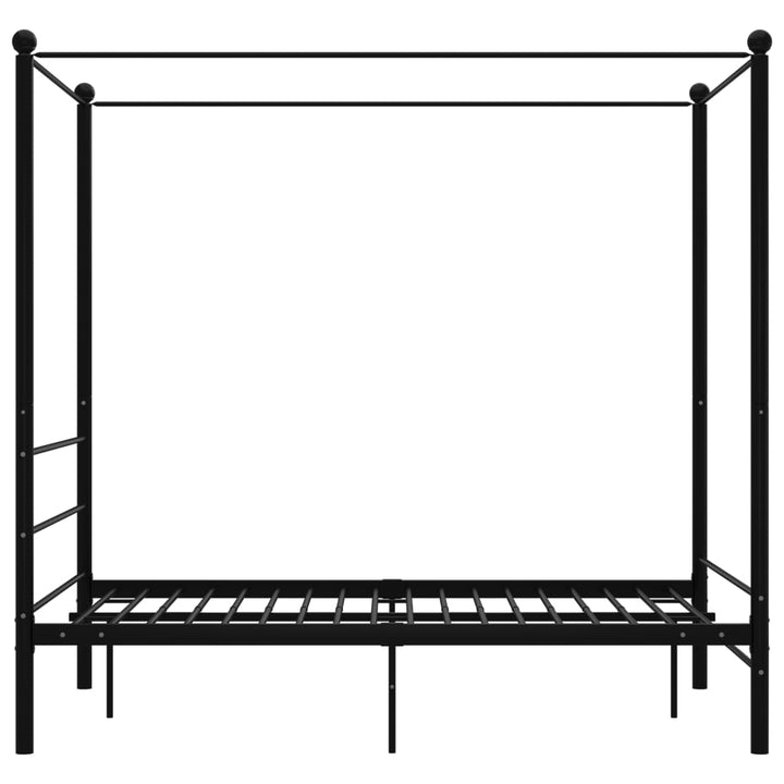 Hemelbedframe metaal zwart 140x200 cm