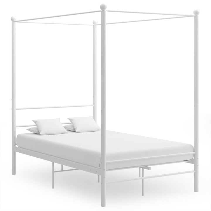 Hemelbedframe metaal wit 140x200 cm