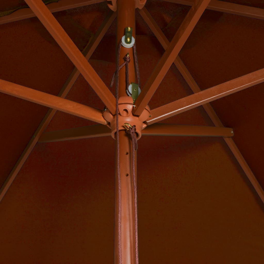 Parasol met houten paal 200x300 cm terracottakleurig