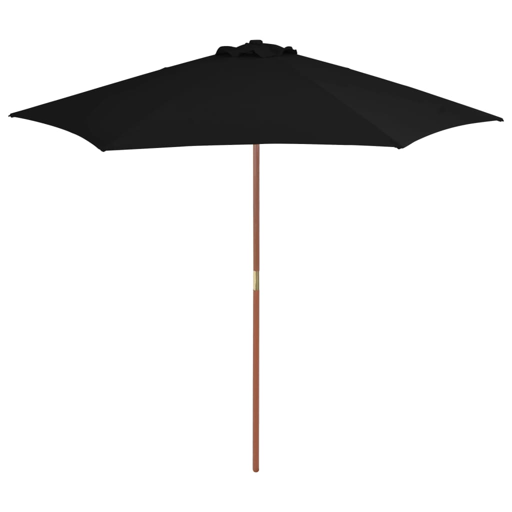 Parasol met houten paal 270 cm zwart