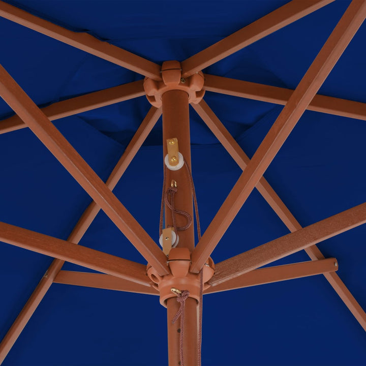 Parasol met houten paal 270 cm blauw