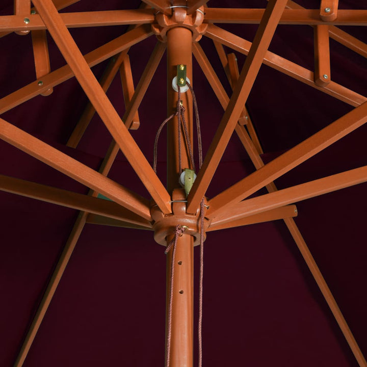 Parasol dubbeldekker met houten paal 270 cm bordeauxrood