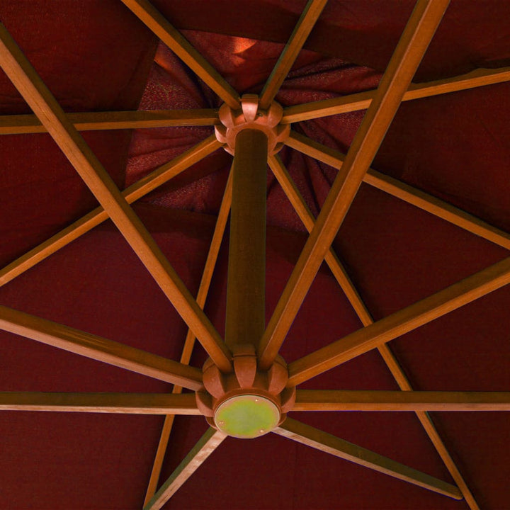 Zweefparasol met paal 3x3 m massief vurenhout terracotta