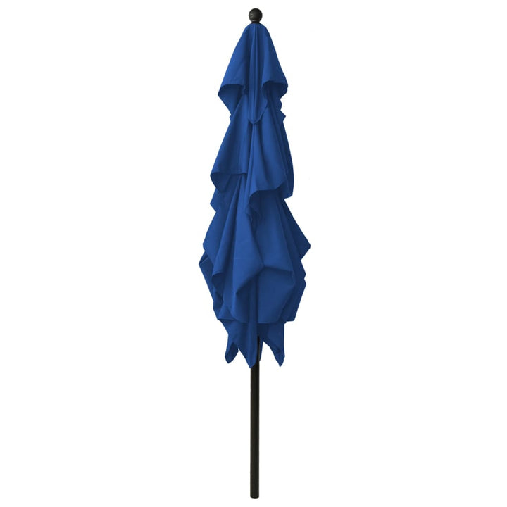 Parasol 3-laags met aluminium paal 2,5x2,5 m azuurblauw