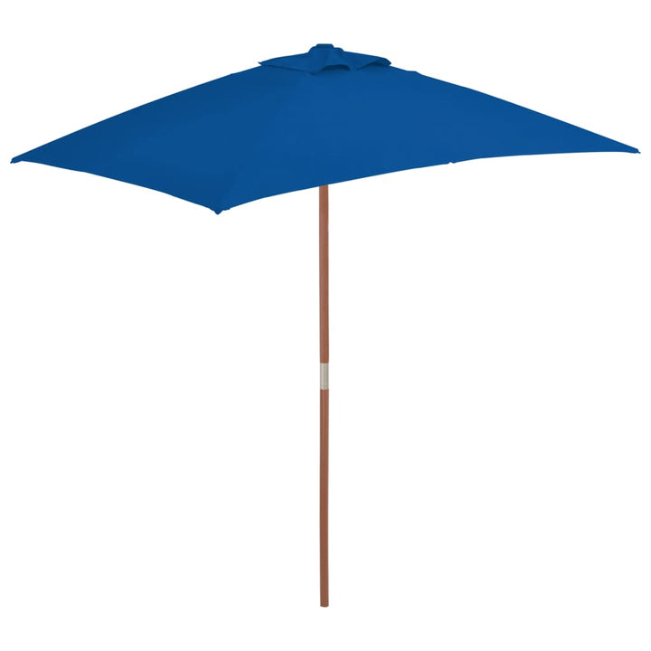 Parasol met houten paal 150x200 cm blauw