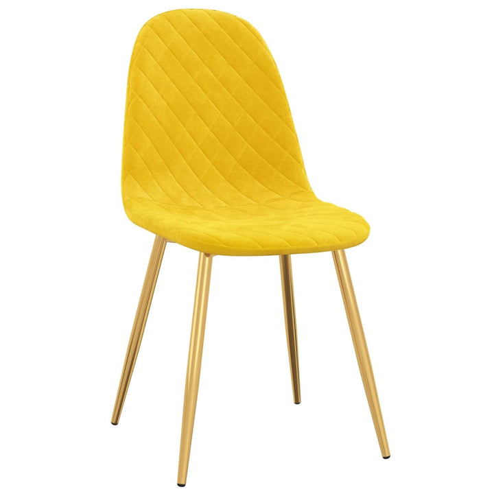 Eetkamerstoelen 4 st fluweel mosterdgeel