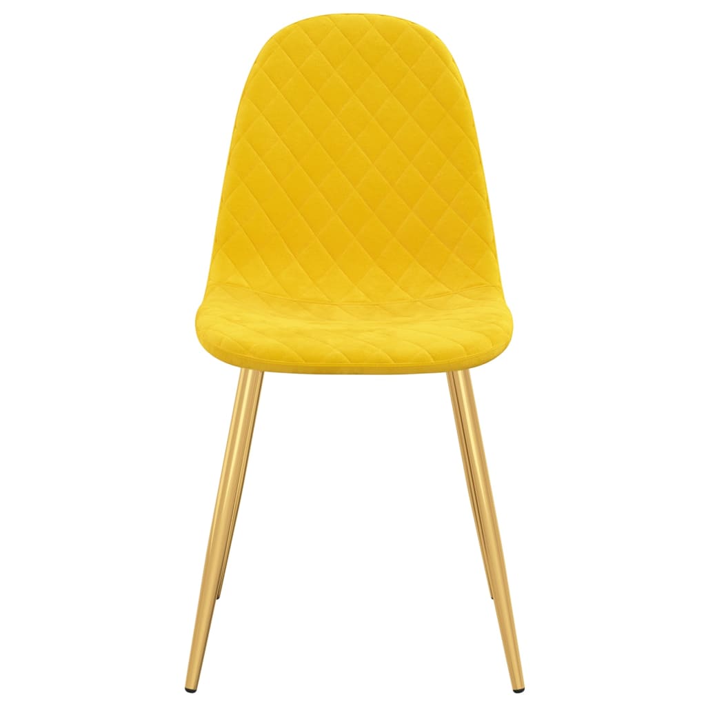 Eetkamerstoelen 4 st fluweel mosterdgeel