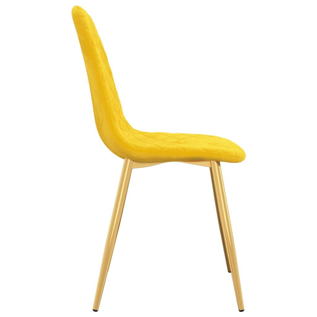 Eetkamerstoelen 4 st fluweel mosterdgeel