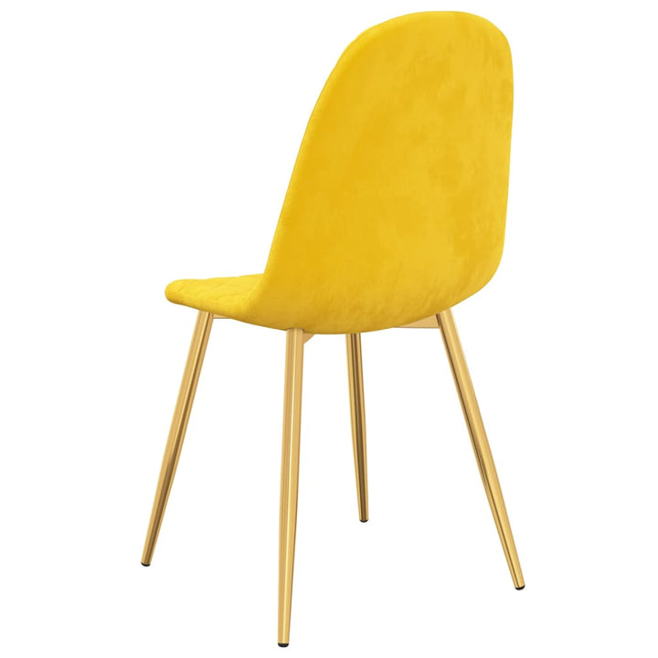 Eetkamerstoelen 4 st fluweel mosterdgeel