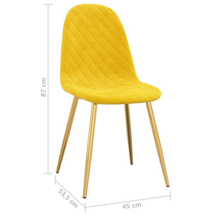 Eetkamerstoelen 4 st fluweel mosterdgeel