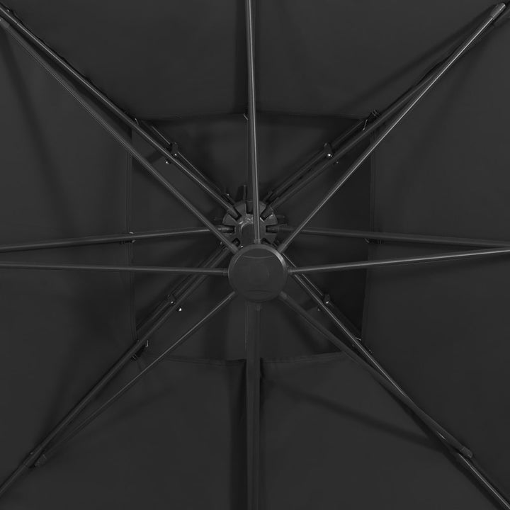 Zweefparasol met dubbel dak 300x300 cm zwart