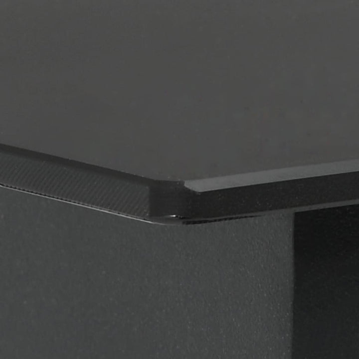 Tuintafel 80x80x74 cm staal en glas zwart