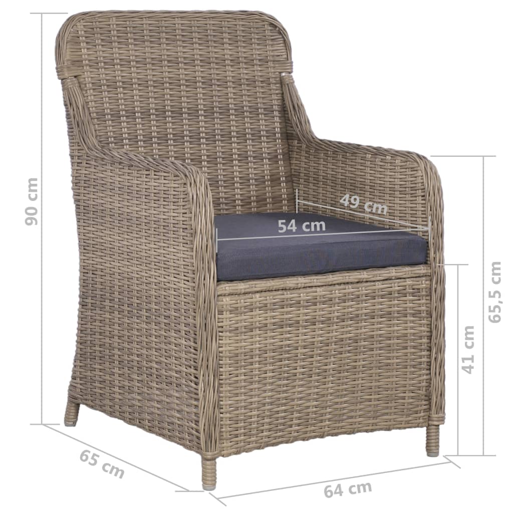 9-delige Tuinset poly rattan bruin