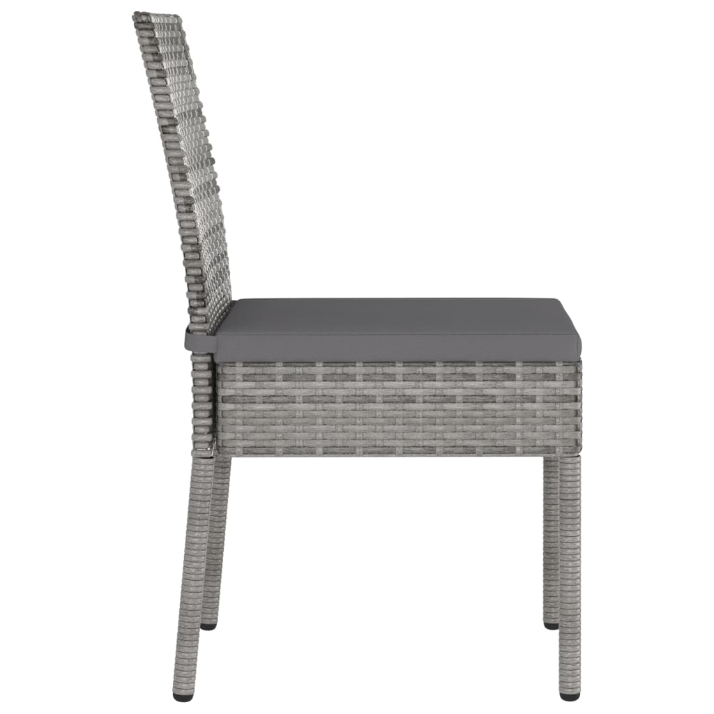 Tuinstoelen 4 st poly rattan grijs