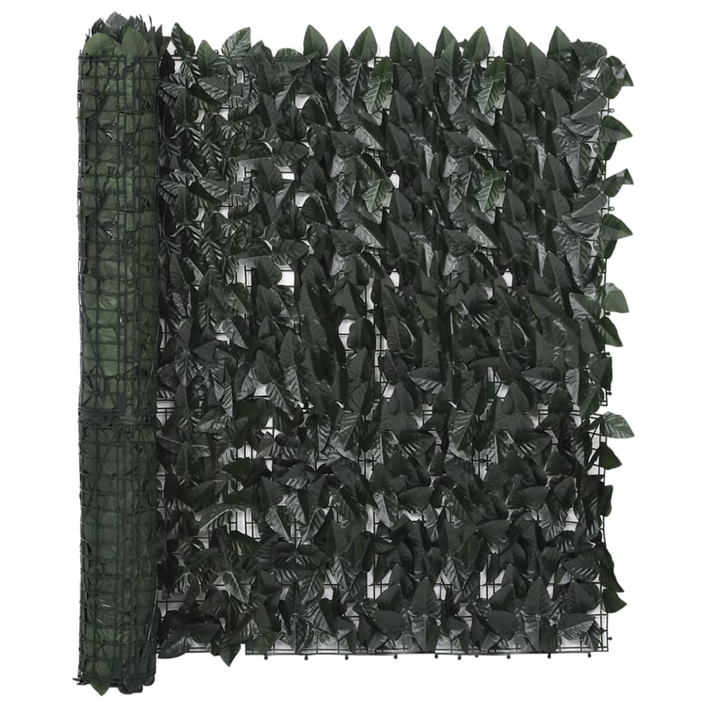 Balkonscherm met donkergroene bladeren 300x100 cm