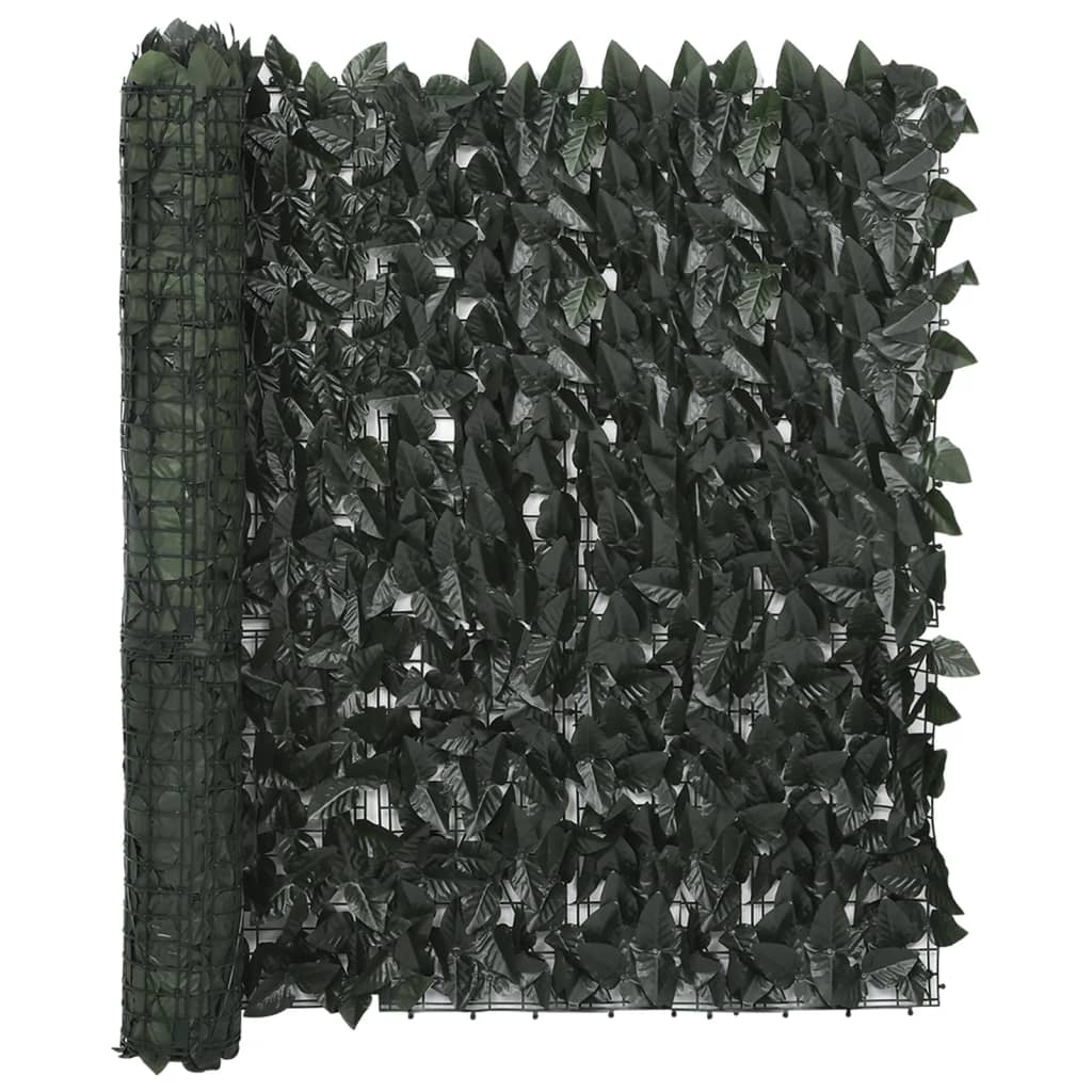 Balkonscherm met donkergroene bladeren 500x100 cm